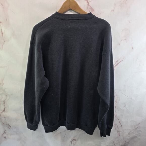 Vintage Sweatshirt Womens Large Black Husky Dog Sled Tok Alaska Nature Forest - Picture 5 of 11